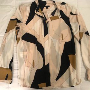 Ann Taylor Loft Button Down Blouse Long Sleeve - M